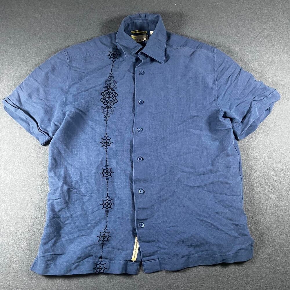 Cubavera Men's Blue and Navy Shirt